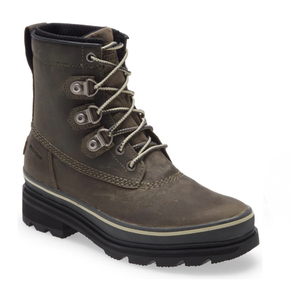 Sorel Sage Dark Moss Lennox Waterproof Lace-Up Street Boot Size 6